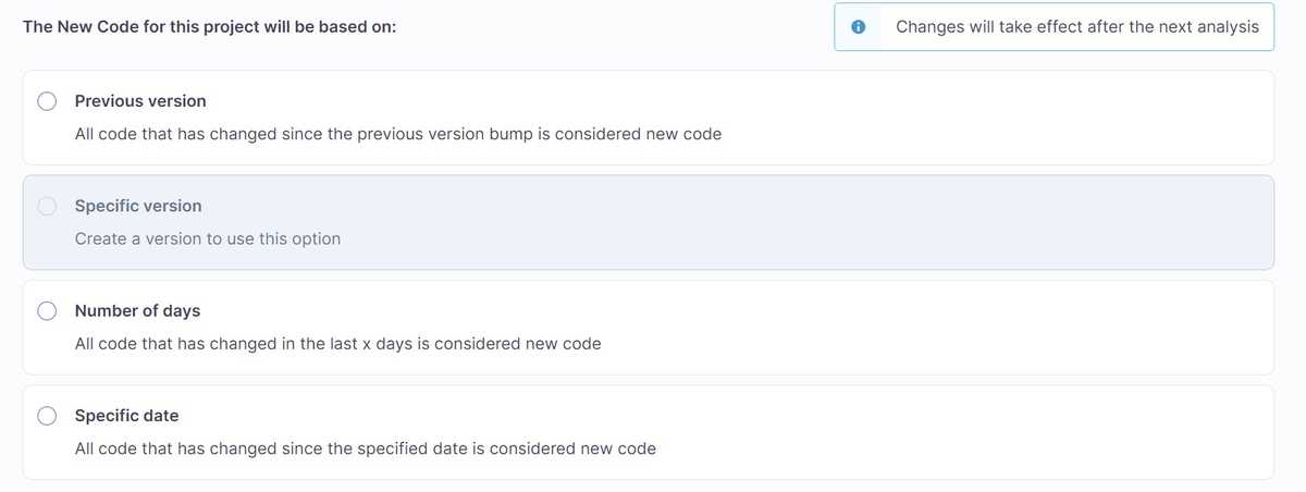 Configure what constitutes new code in SonarCube