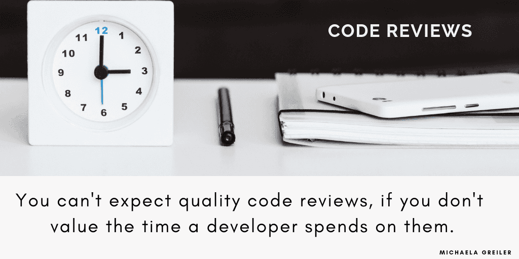 You have to value and plan for the time spent doing code reviews
